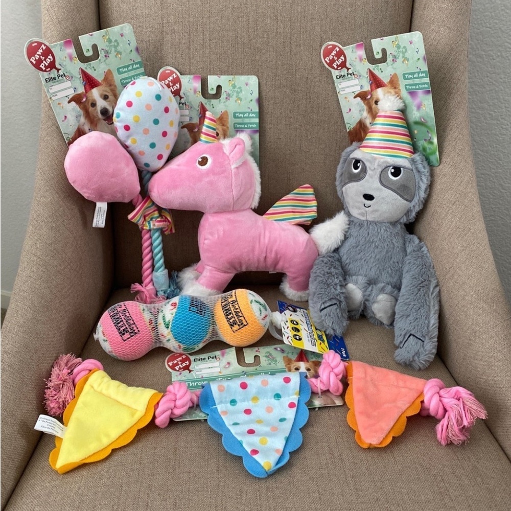 Birthday Dog— FIVE Toy Bundle